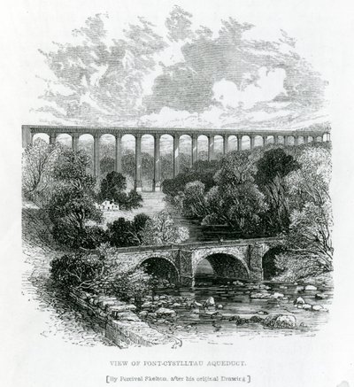 Een uitzicht op het Pont-Cysylltau Aquaduct, 1861 door English School